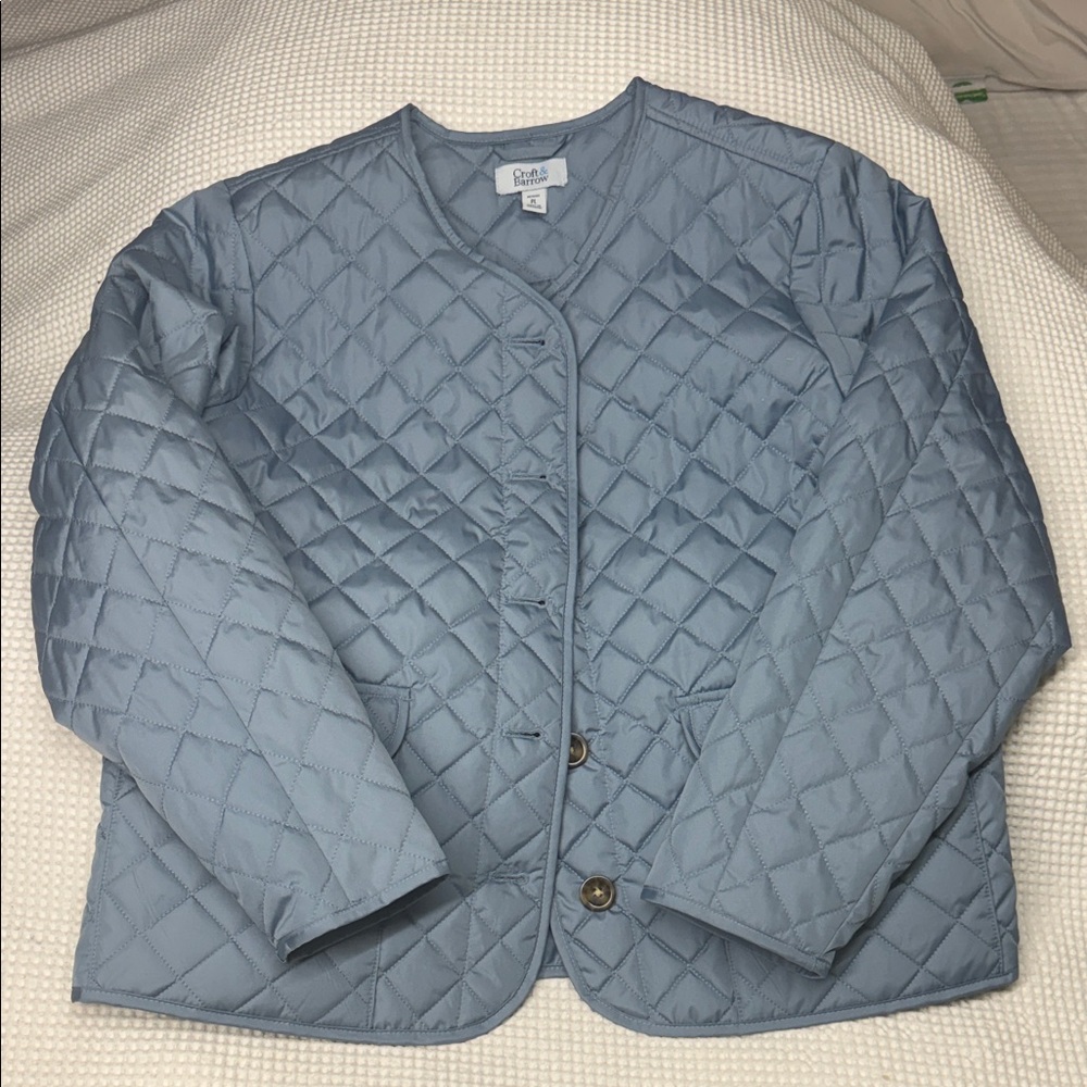 Croft & Barrow Light Blue Diamond Quilted Puffer Jacket - PL
